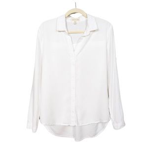COPY - CLOTH & STONE Anthro White Long Sleeve Button Up Shirt Collared Women's …